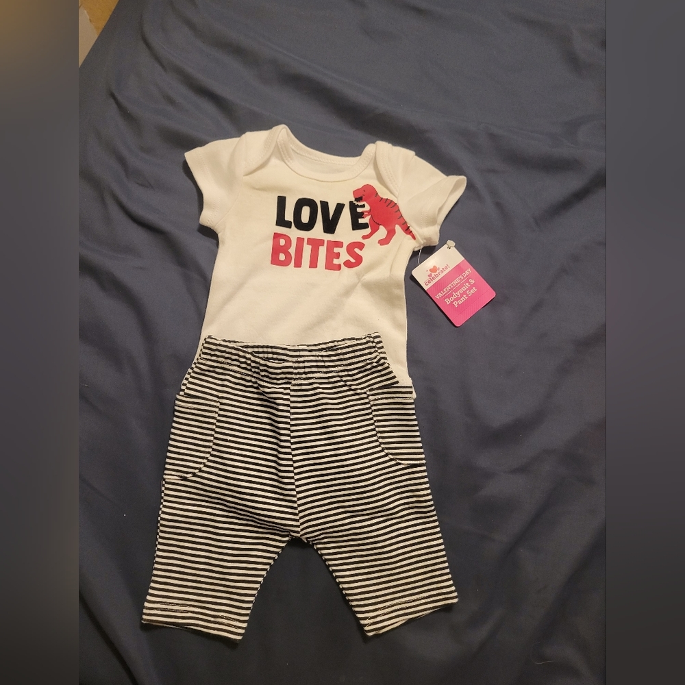 Way To Celebrate Love Bites 2 Piece Bodysuit And Pants Toddler Size Newborn